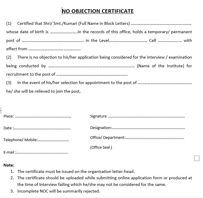noc form